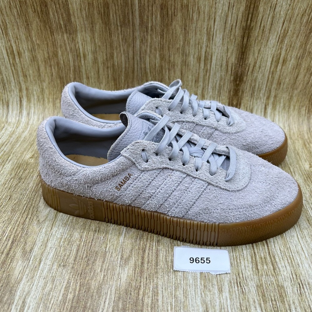 Adidas SambaRose Sneakers Women's Size 10 Gray Gum Suede Platform Shoes B37860 - Picture 10 of 10